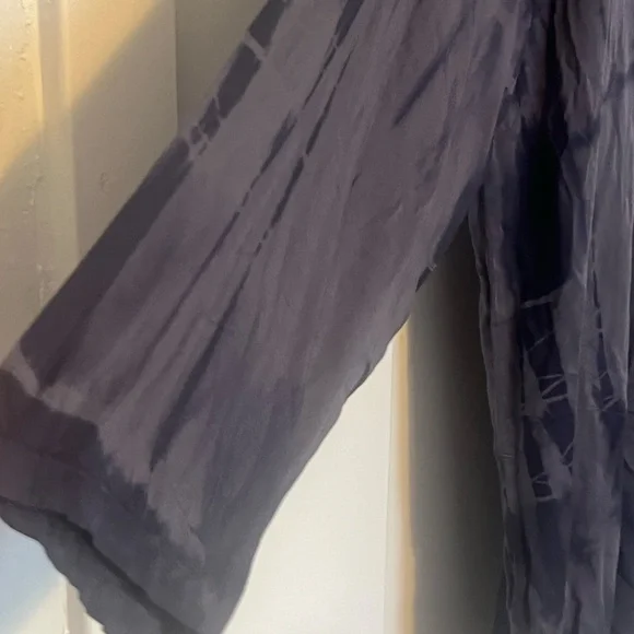 Pure Jill J Jill Top Elbow Sleeve Boatneck Tunic Blue Tie Dye Blouse L Tall NWT - Picture 7 of 12